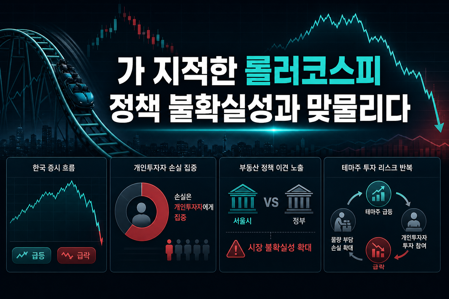 WSJ가 지적한 롤러코스피, 정책 불확실성과 맞물리다