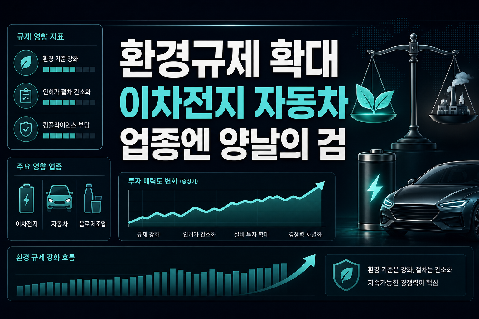 환경규제 확대, 이차전지·자동차 업종엔 양날의 검