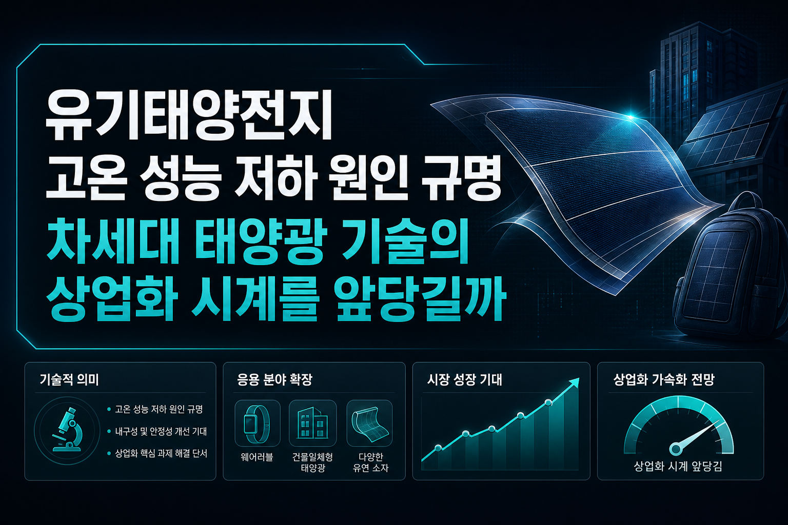 유기태양전지 고온 성능 저하 원인 규명, 차세대 태양광 기술의 상업화 시계를 앞당길까
