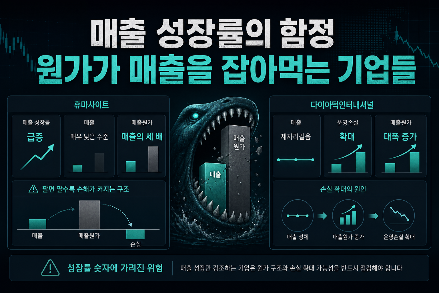 매출 성장률의 함정, 원가가 매출을 잡아먹는 기업들