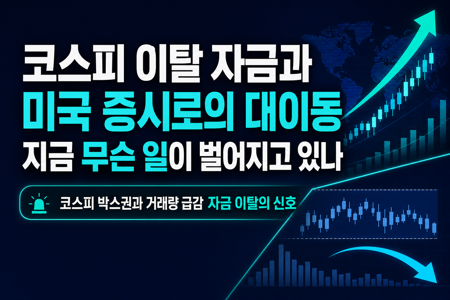 코스피 이탈 자금과 미국 증시로의 대이동, 지금 무슨 일이 벌어지고 있나