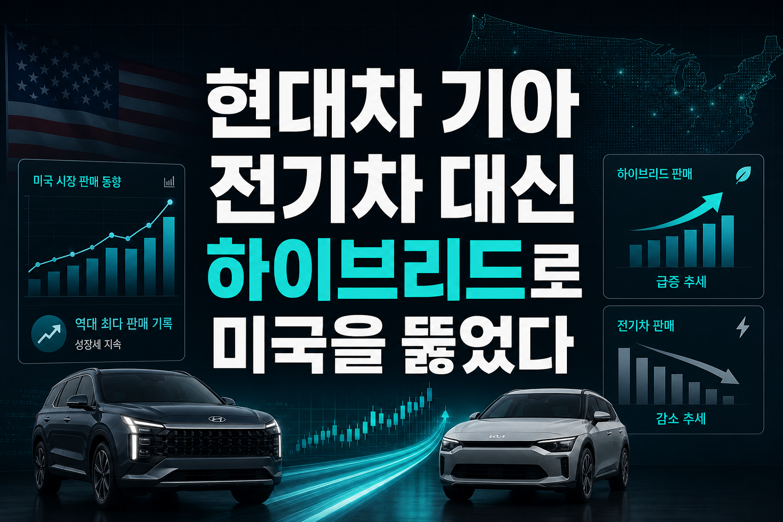 현대차·기아, 전기차 대신 하이브리드로 미국을 뚫었다