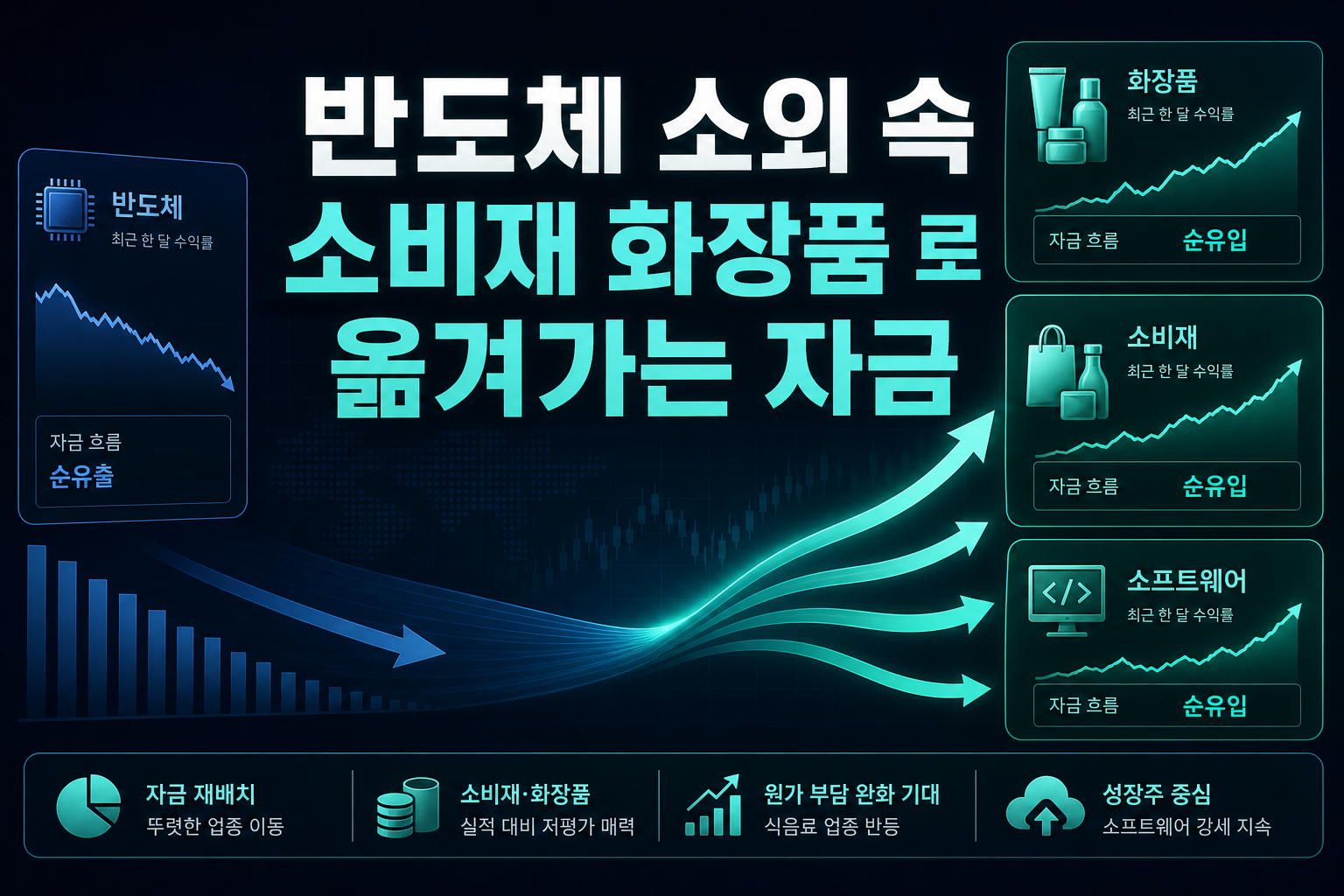 반도체 소외 속 소비재·화장품·SW로 옮겨가는 자금