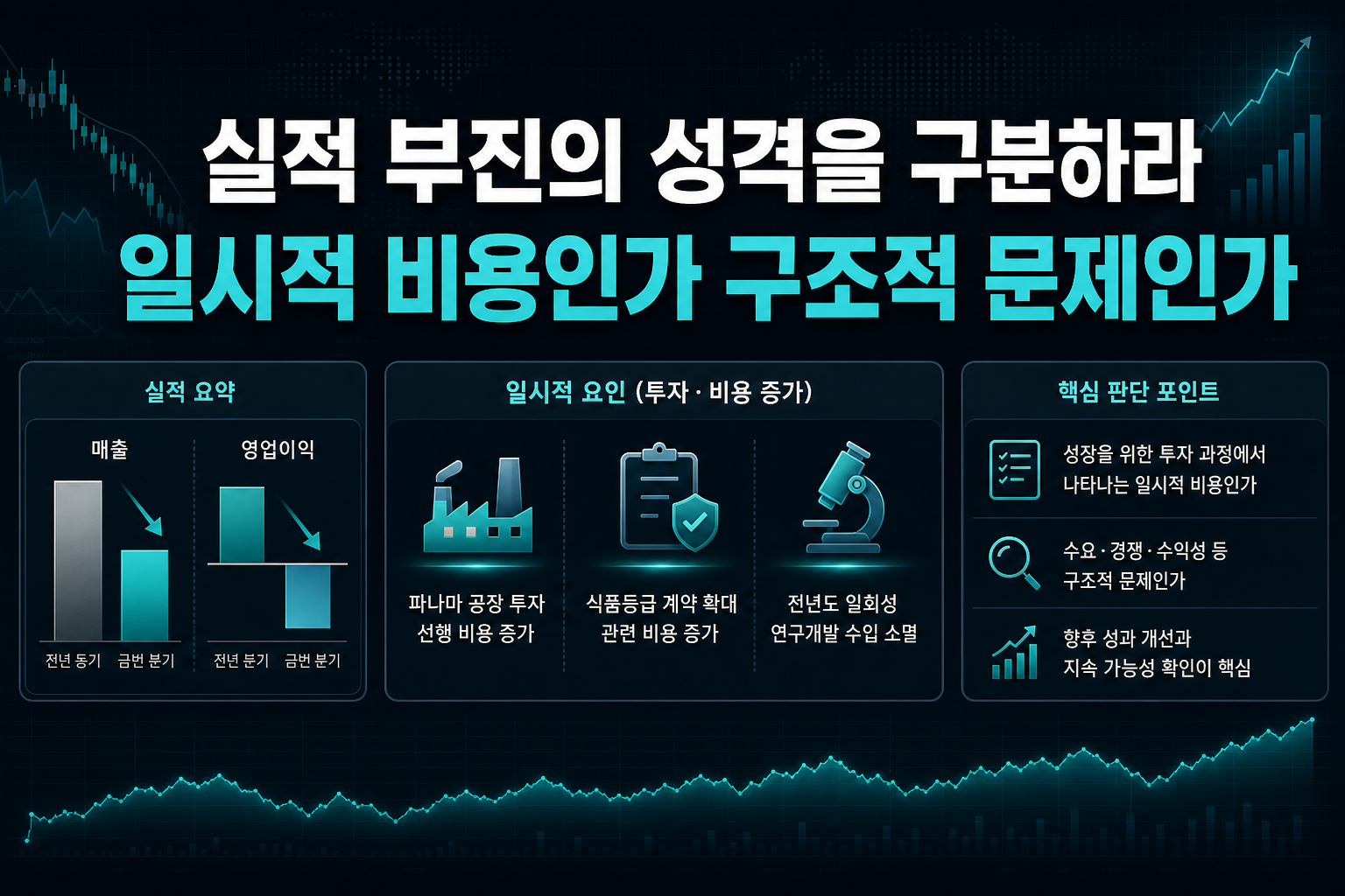 실적 부진의 성격을 구분하라, 일시적 비용인가 구조적 문제인가