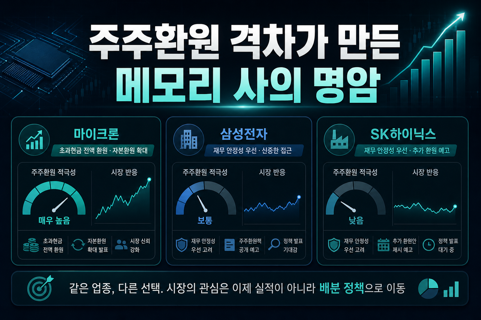 주주환원 격차가 만든 메모리 3사의 명암