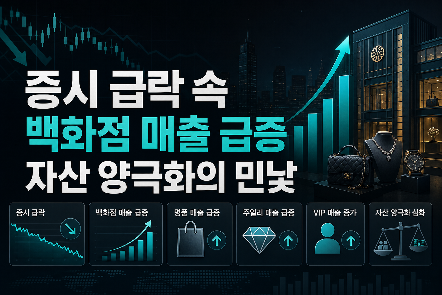 증시 급락 속 백화점 매출 20% 급증, 자산 양극화의 민낯