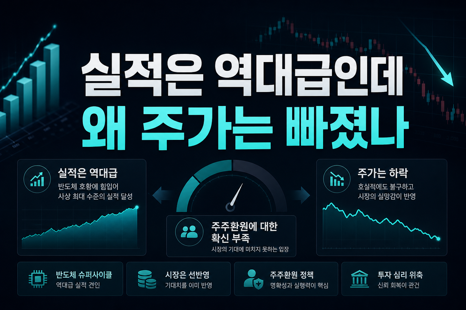실적은 역대급인데 왜 주가는 빠졌나