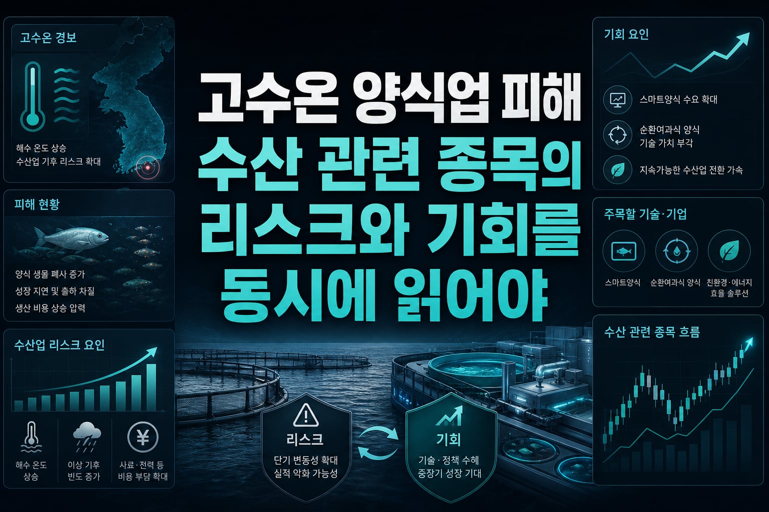 고수온 양식업 피해, 수산 관련 종목의 리스크와 기회를 동시에 읽어야