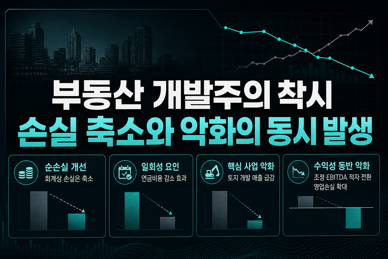 부동산 개발주의 착시, 손실 축소와 EBITDA 악화의 동시 발생