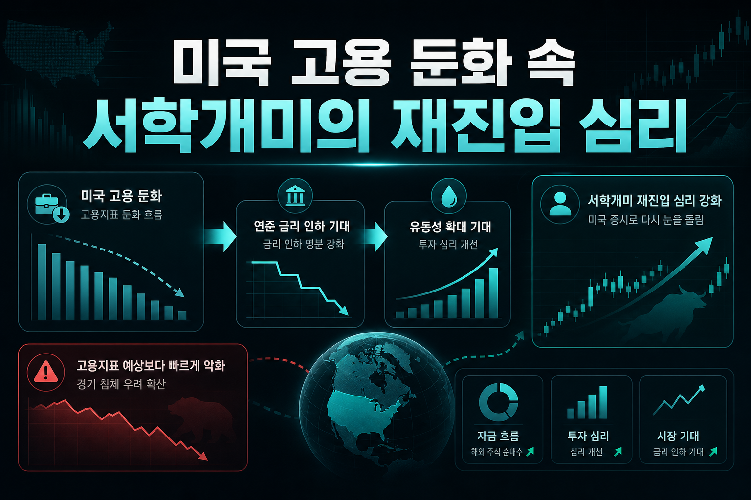 미국 고용 둔화 속 서학개미의 재진입 심리