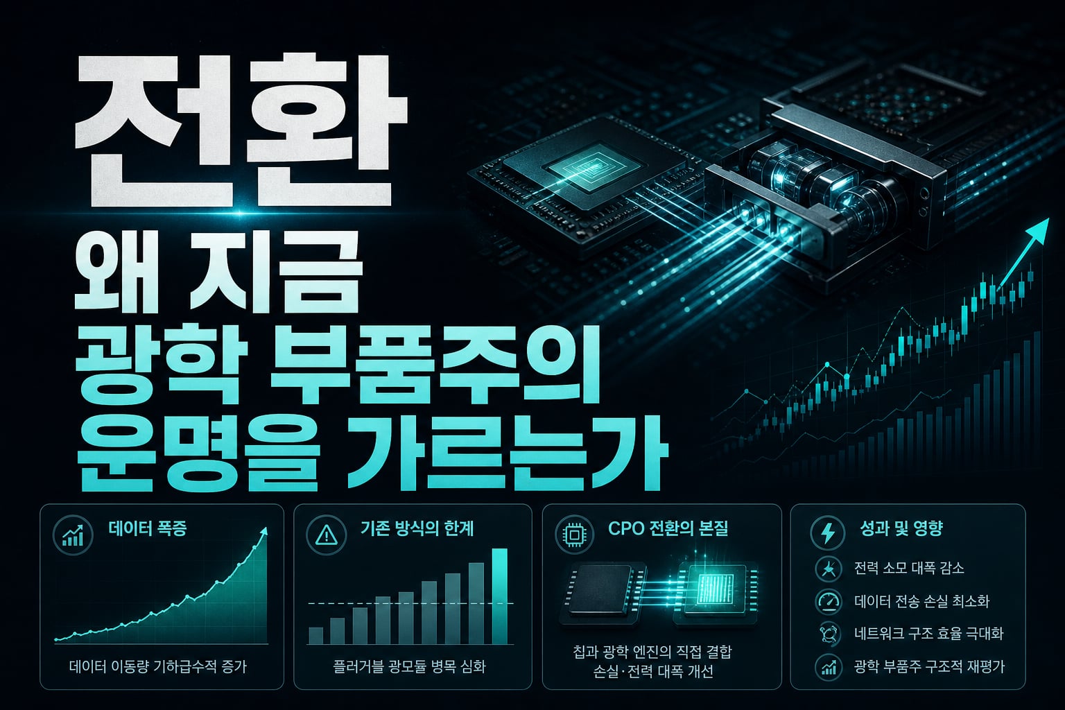 CPO 전환, 왜 지금 광학 부품주의 운명을 가르는가