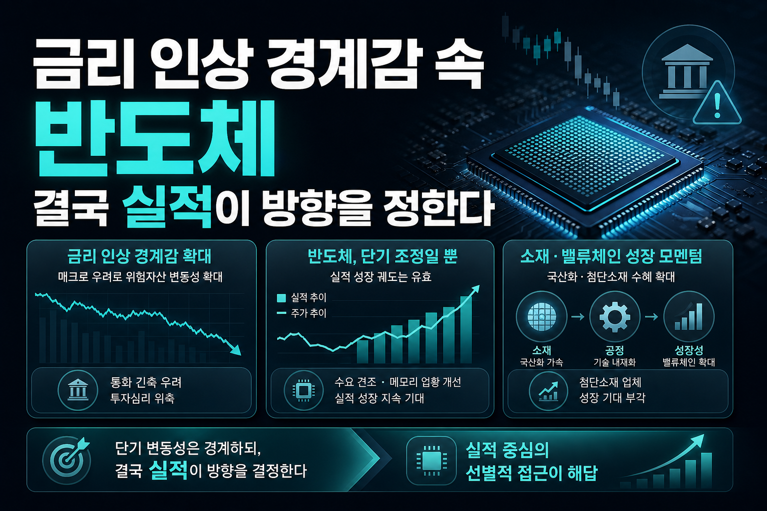 금리 인상 경계감 속 반도체, 결국 실적이 방향을 정한다