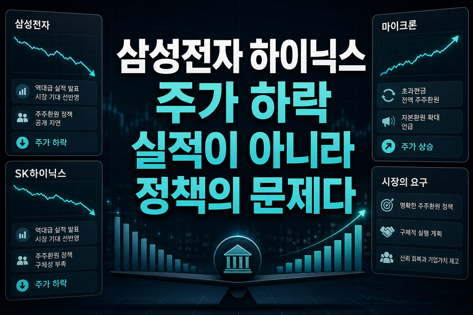삼성전자·SK하이닉스 주가 하락, 실적이 아니라 정책의 문제다