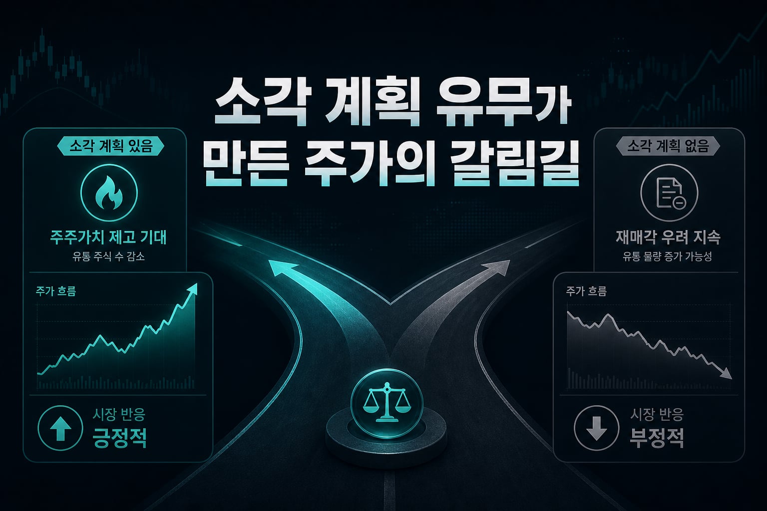 소각 계획 유무가 만든 주가의 갈림길