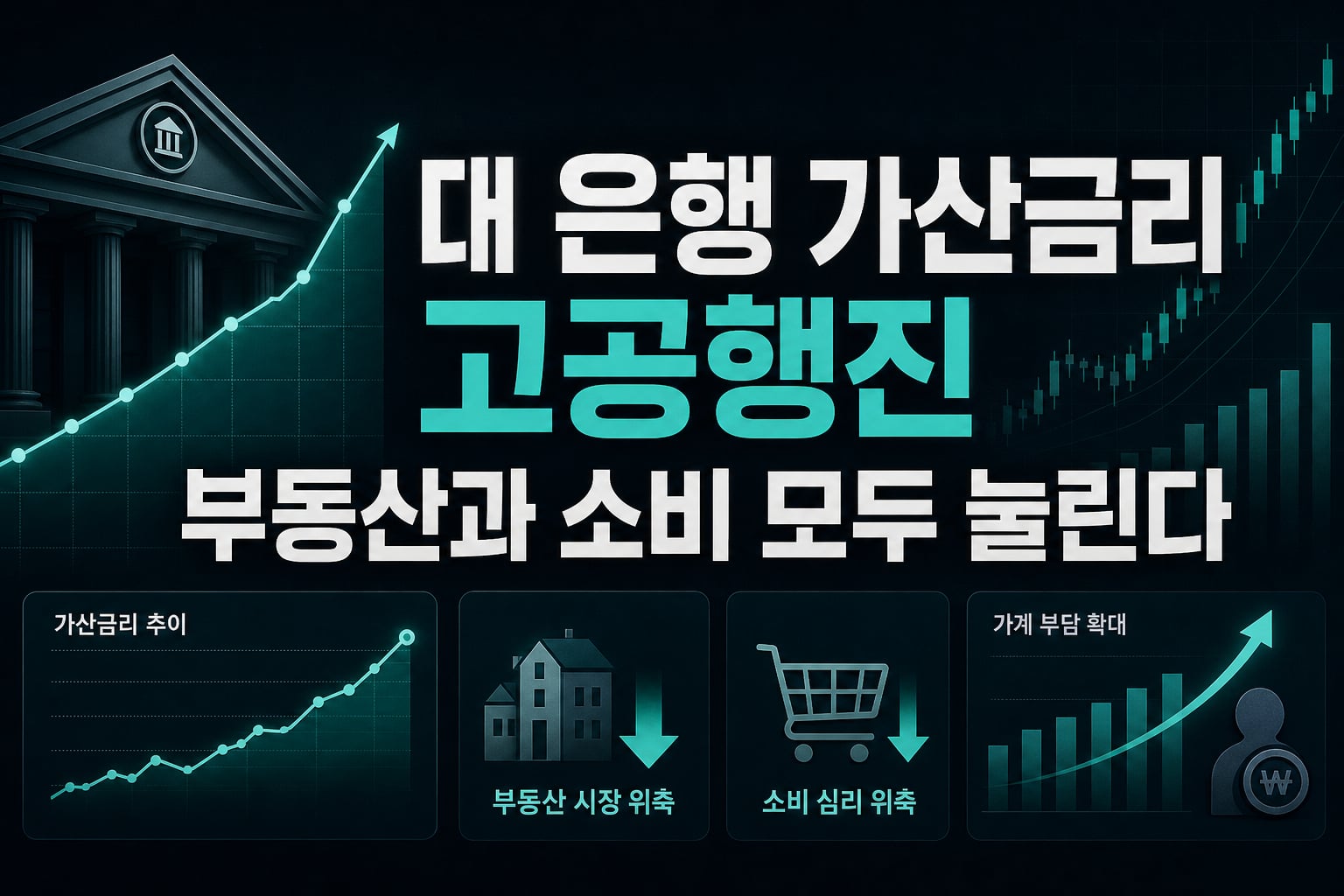 5대 은행 가산금리 고공행진, 부동산과 소비 모두 눌린다