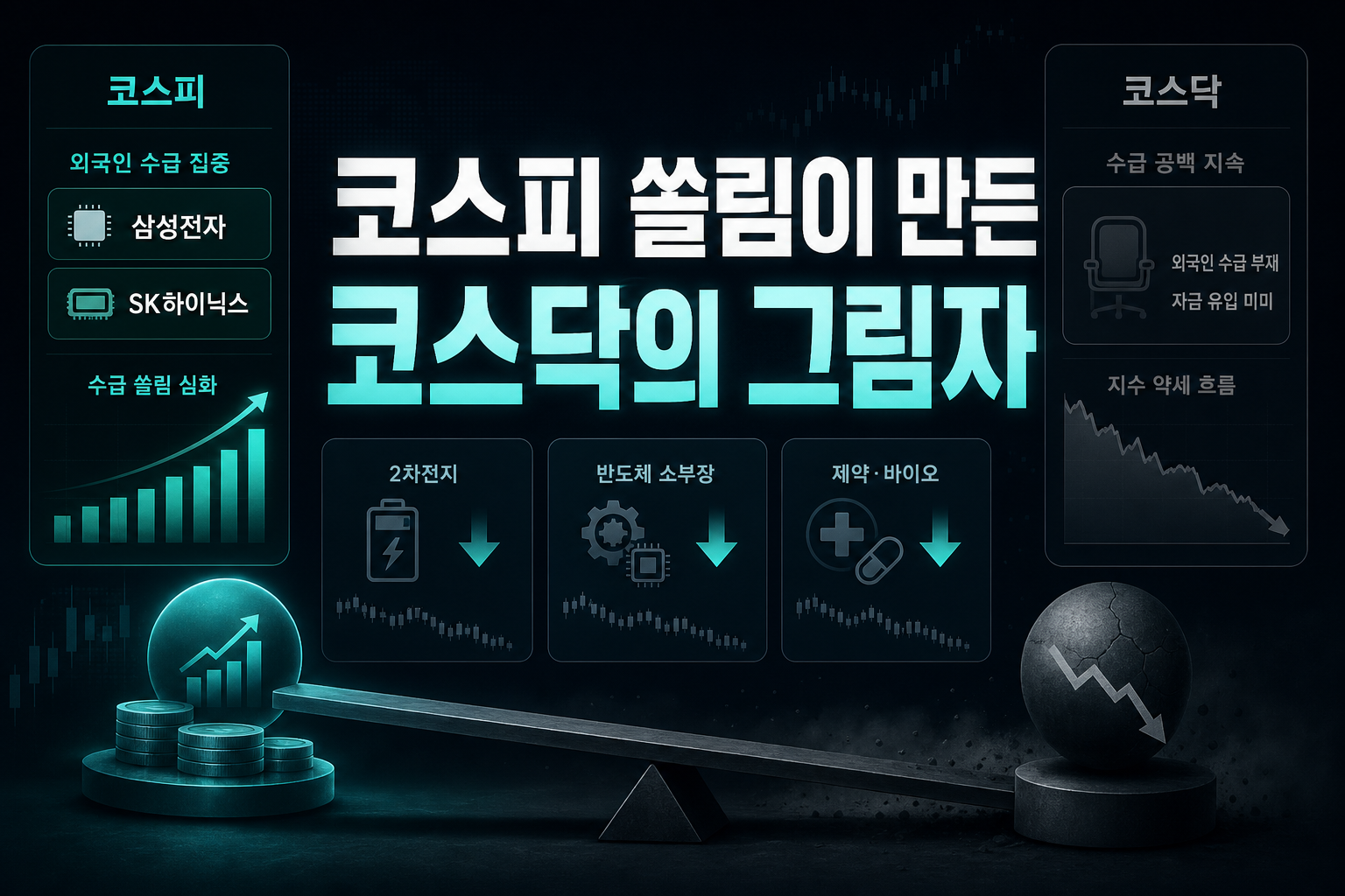 코스피 쏠림이 만든 코스닥의 그림자