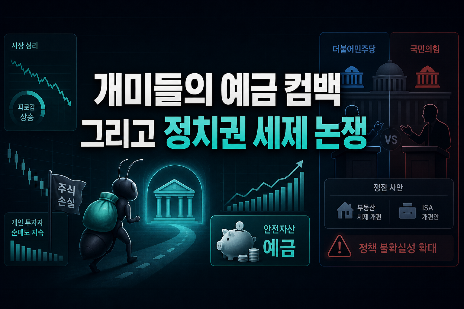 개미들의 예금 컴백, 그리고 정치권 세제 논쟁