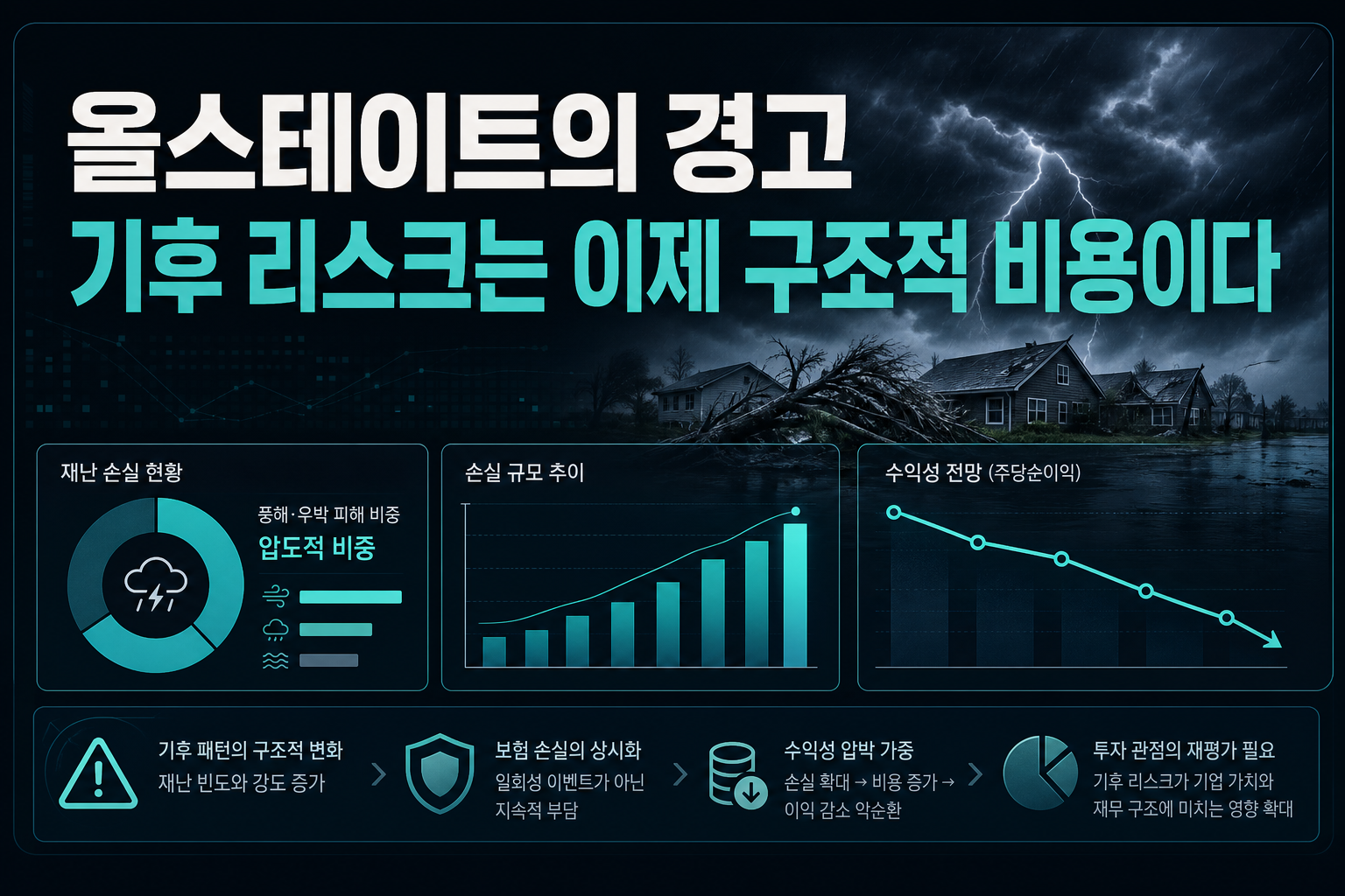올스테이트의 경고, 기후 리스크는 이제 구조적 비용이다