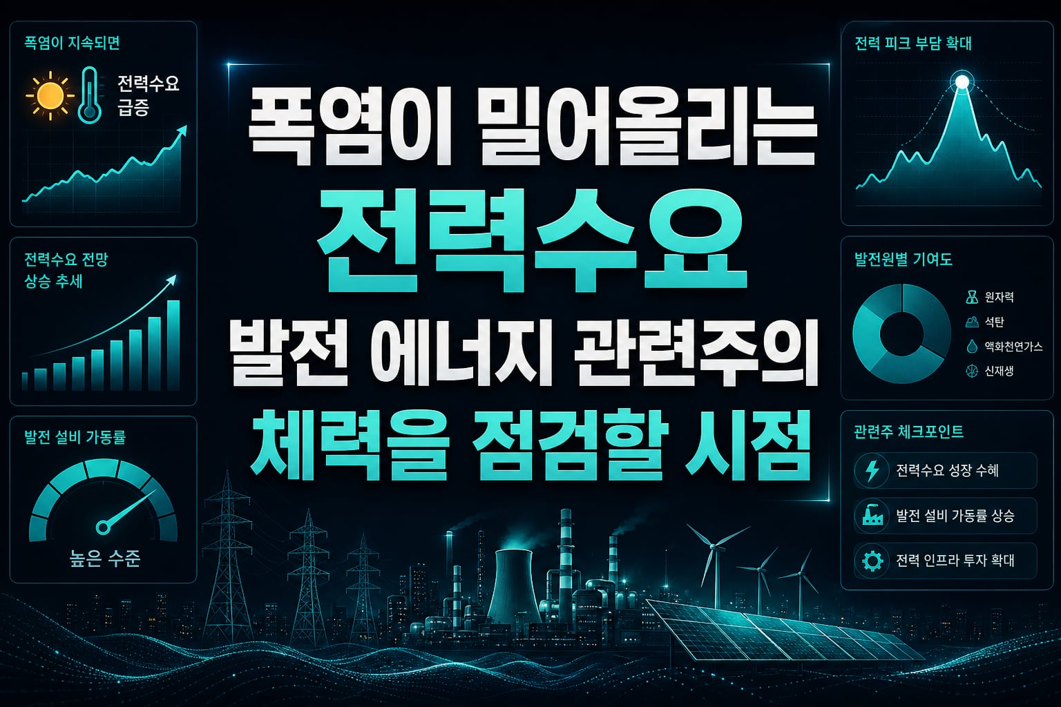 폭염이 밀어올리는 전력수요, 발전·에너지 관련주의 체력을 점검할 시점