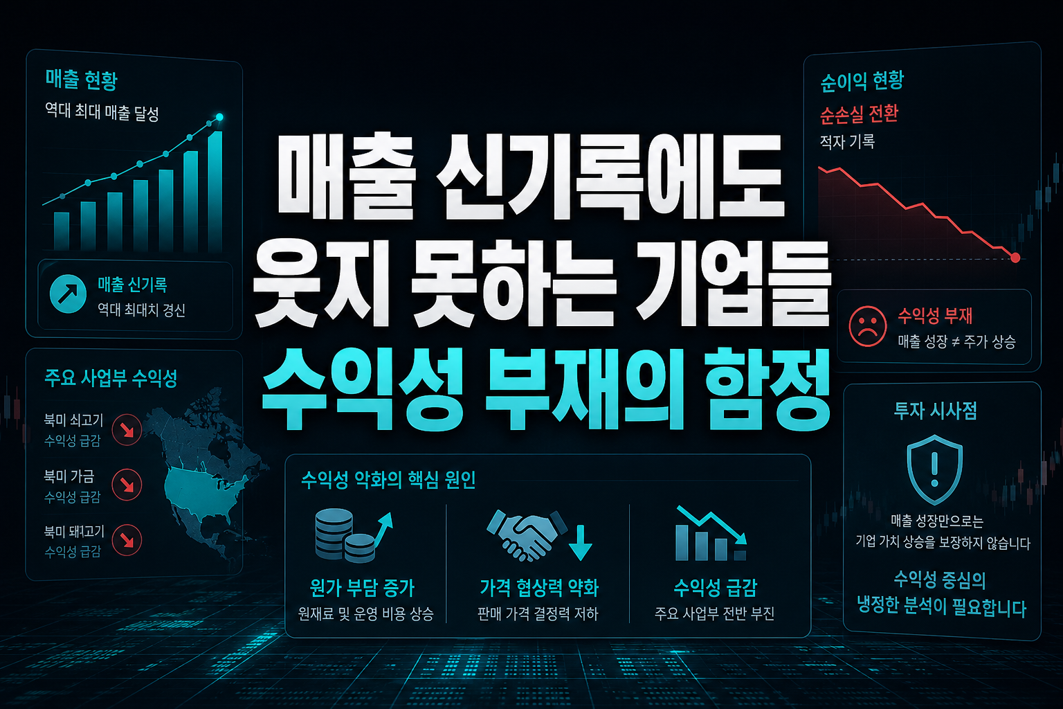 매출 신기록에도 웃지 못하는 기업들, 수익성 부재의 함정