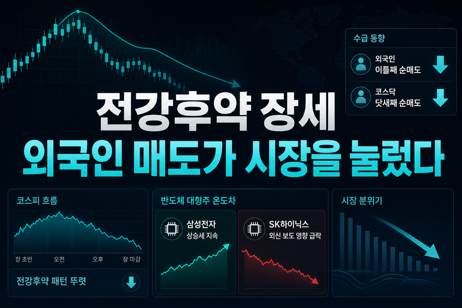 전강후약 장세, 외국인 매도가 시장을 눌렀다