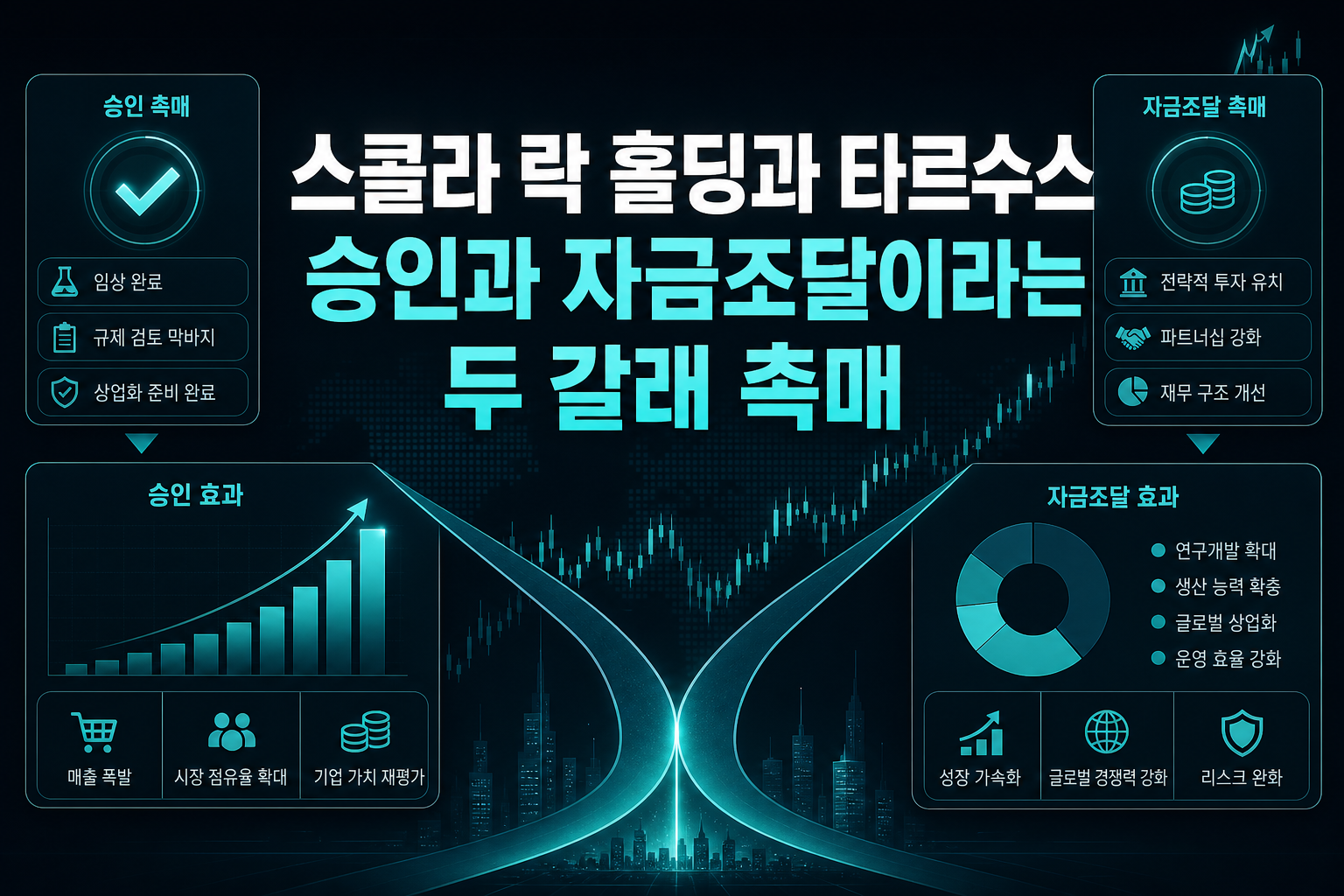 스콜라 락 홀딩과 타르수스, 승인과 자금조달이라는 두 갈래 촉매