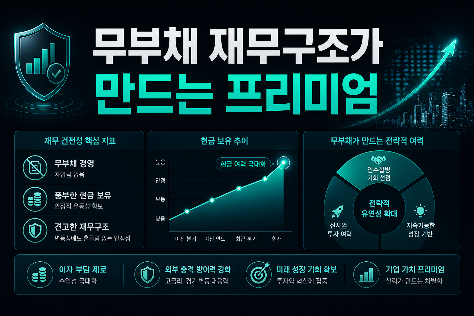 무부채 재무구조가 만드는 프리미엄