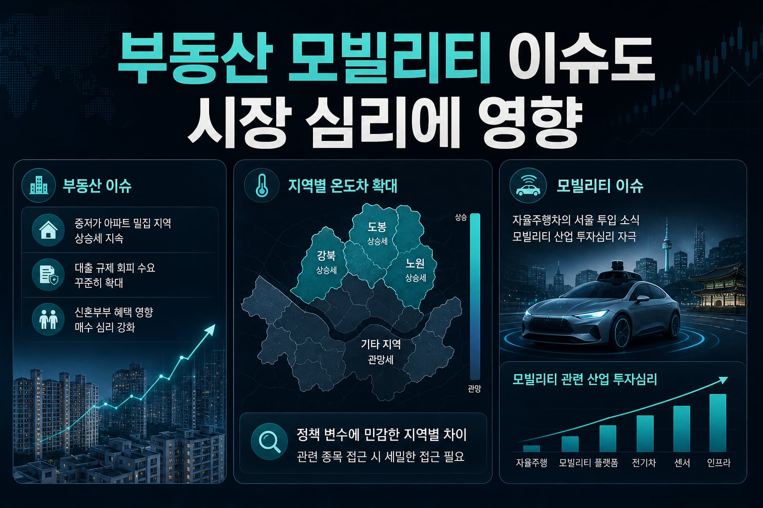 부동산·모빌리티 이슈도 시장 심리에 영향