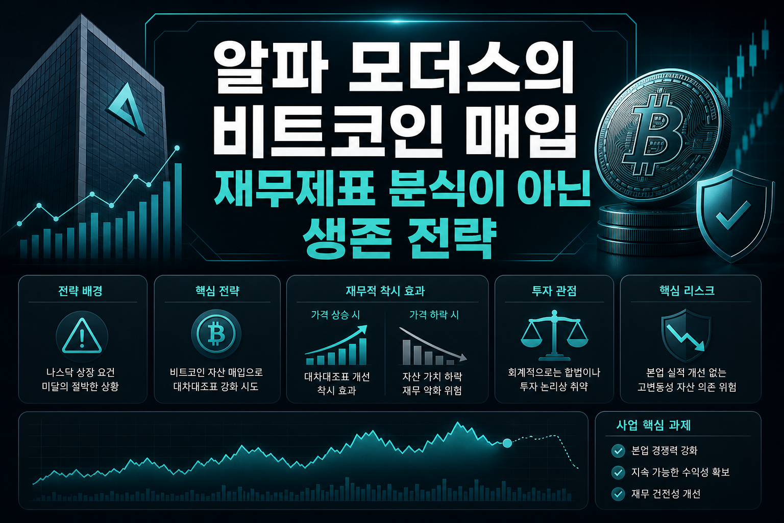 알파 모더스의 비트코인 매입, 재무제표 분식이 아닌 생존 전략