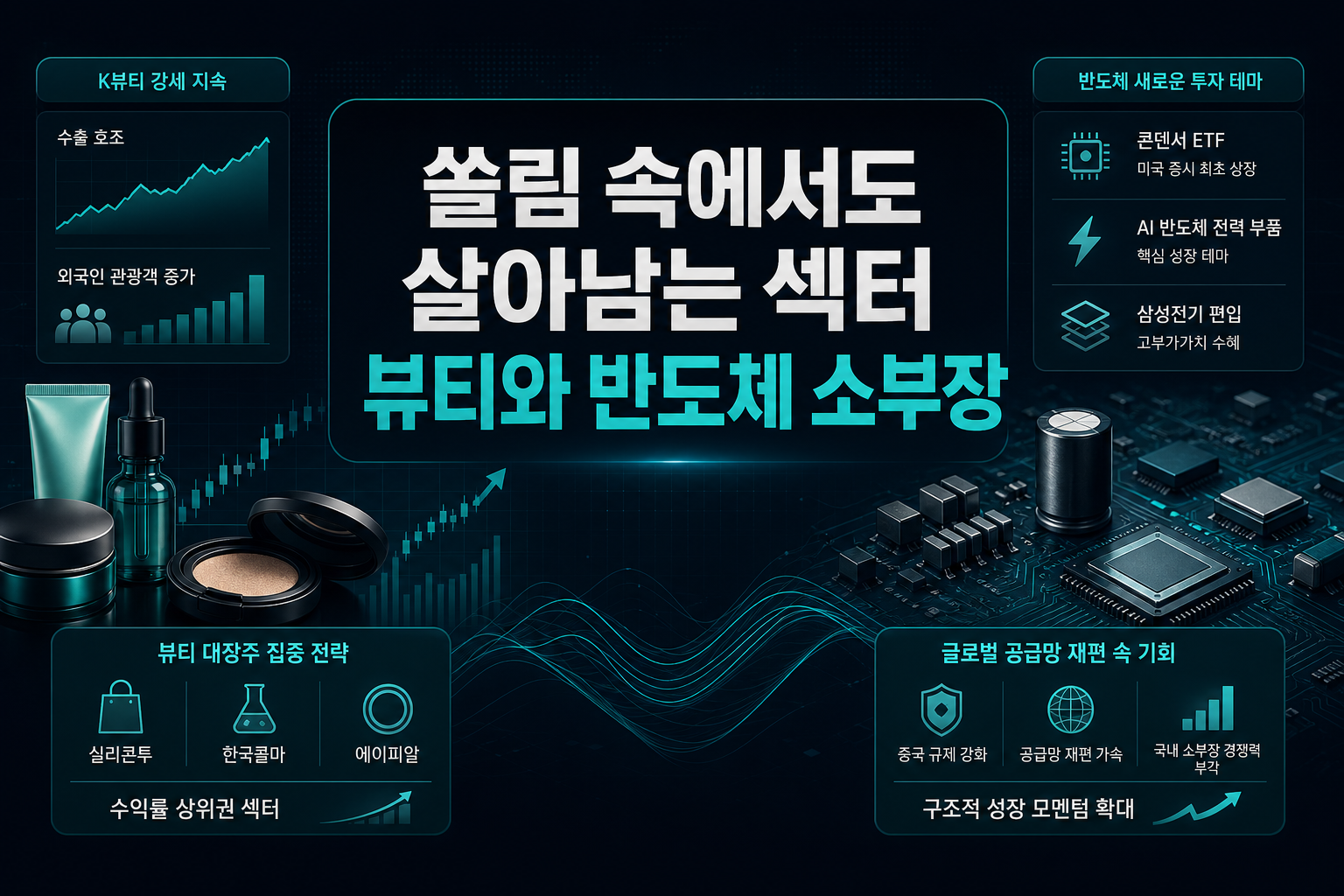 쏠림 속에서도 살아남는 섹터, K뷰티와 반도체 소부장