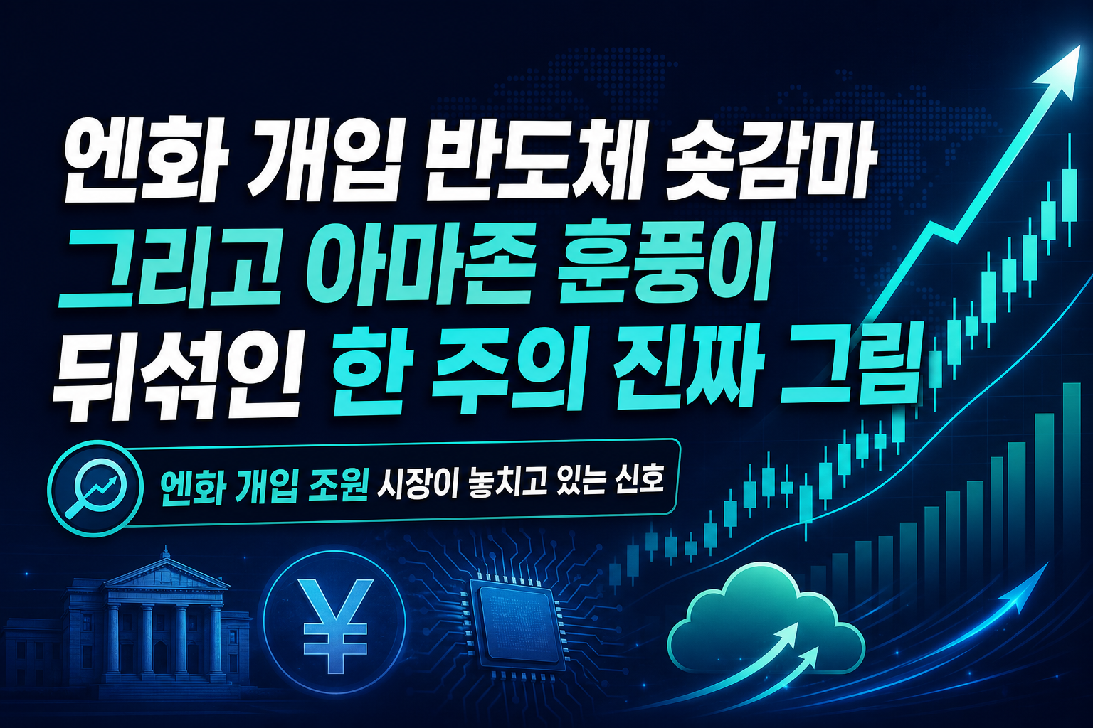 엔화 개입, 반도체 숏감마, 그리고 아마존 훈풍이 뒤섞인 한 주의 진짜 그림