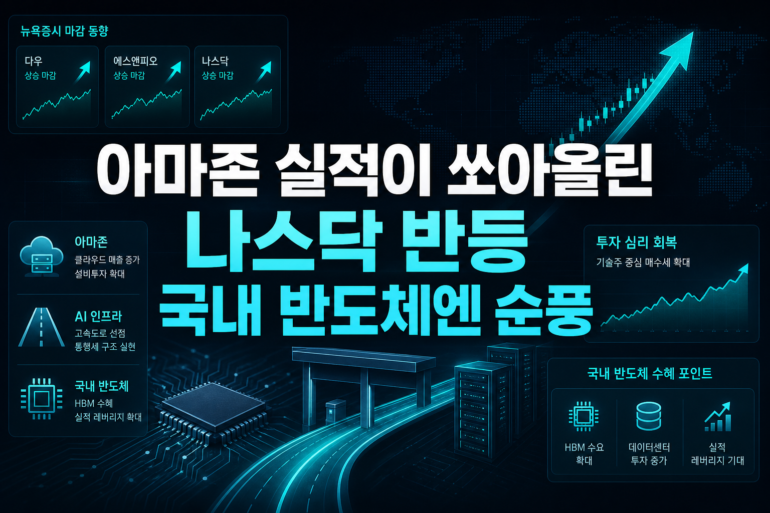 아마존 실적이 쏘아올린 나스닥 반등, 국내 반도체엔 순풍