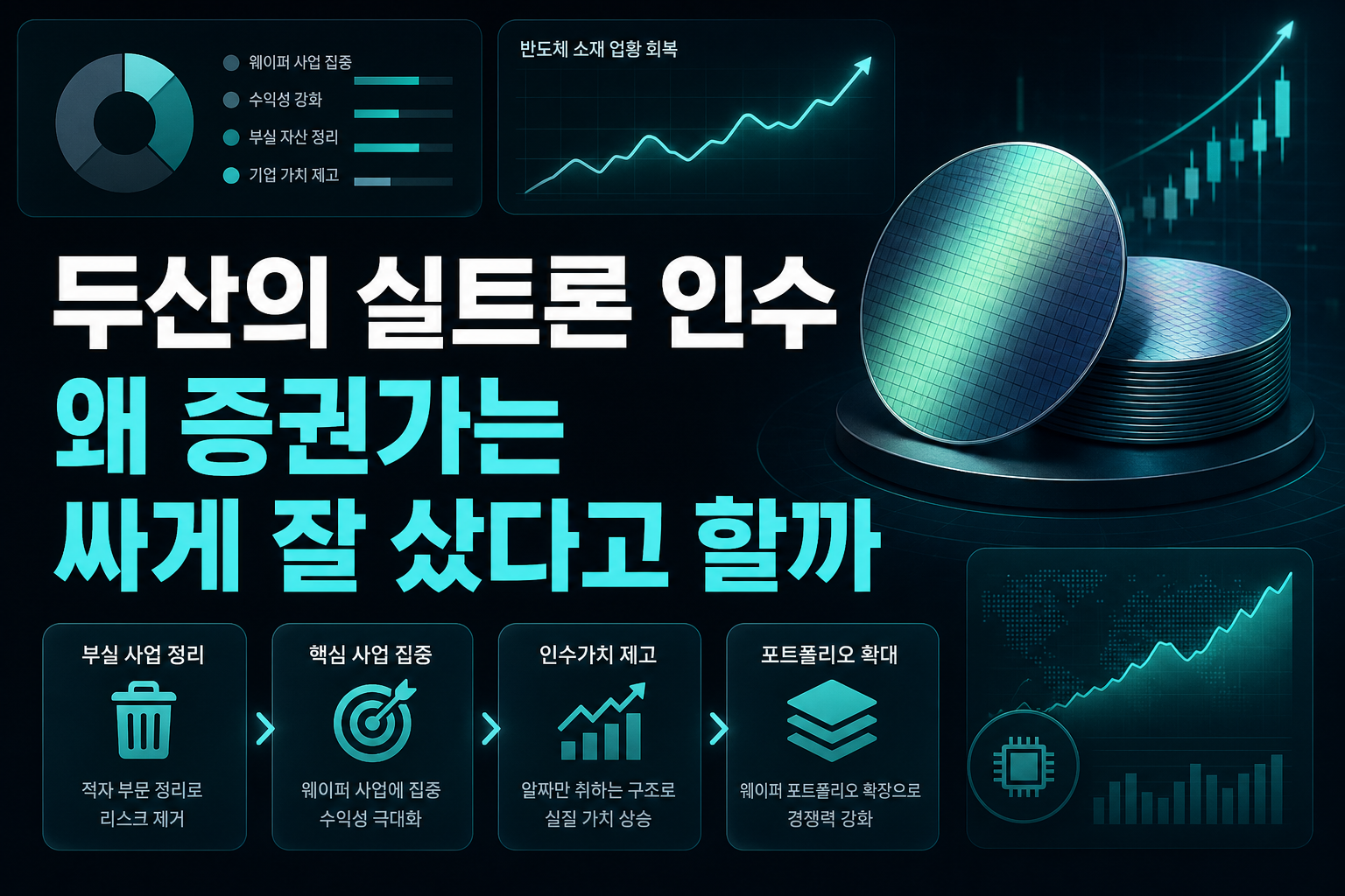 두산의 SK실트론 인수, 왜 증권가는 싸게 잘 샀다고 할까