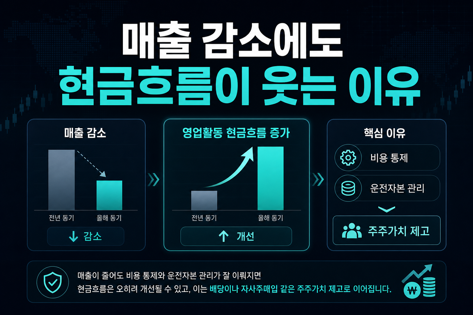 매출 감소에도 현금흐름이 웃는 이유
