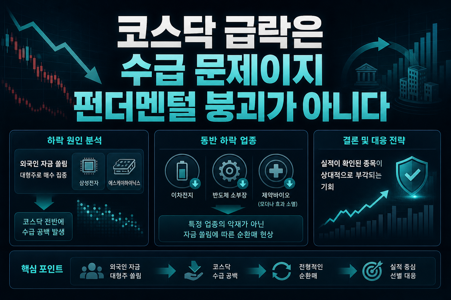 코스닥 급락은 수급 문제이지 펀더멘털 붕괴가 아니다
