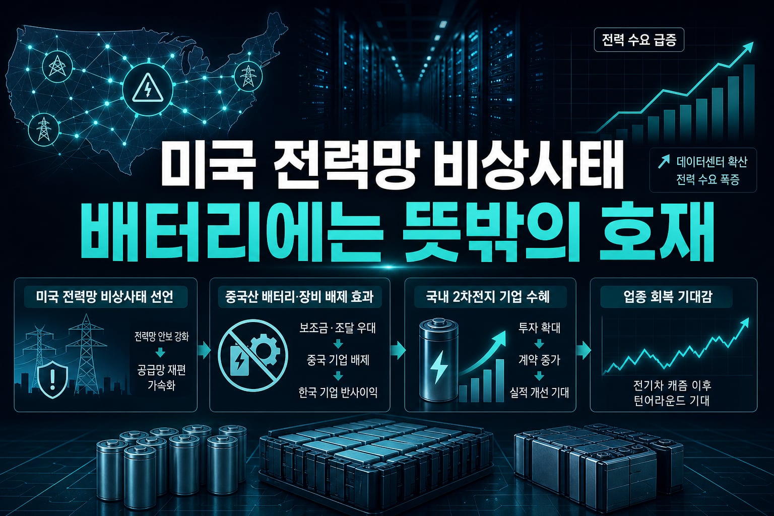 미국 전력망 비상사태, K배터리에는 뜻밖의 호재