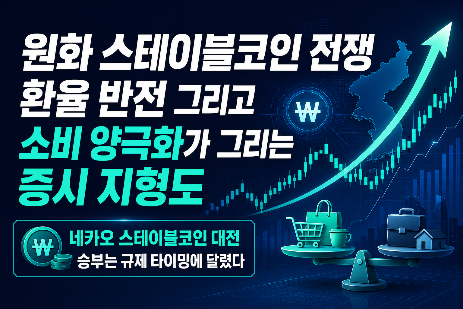 원화 스테이블코인 전쟁, 환율 반전, 그리고 소비 양극화가 그리는 8월 증시 지형도