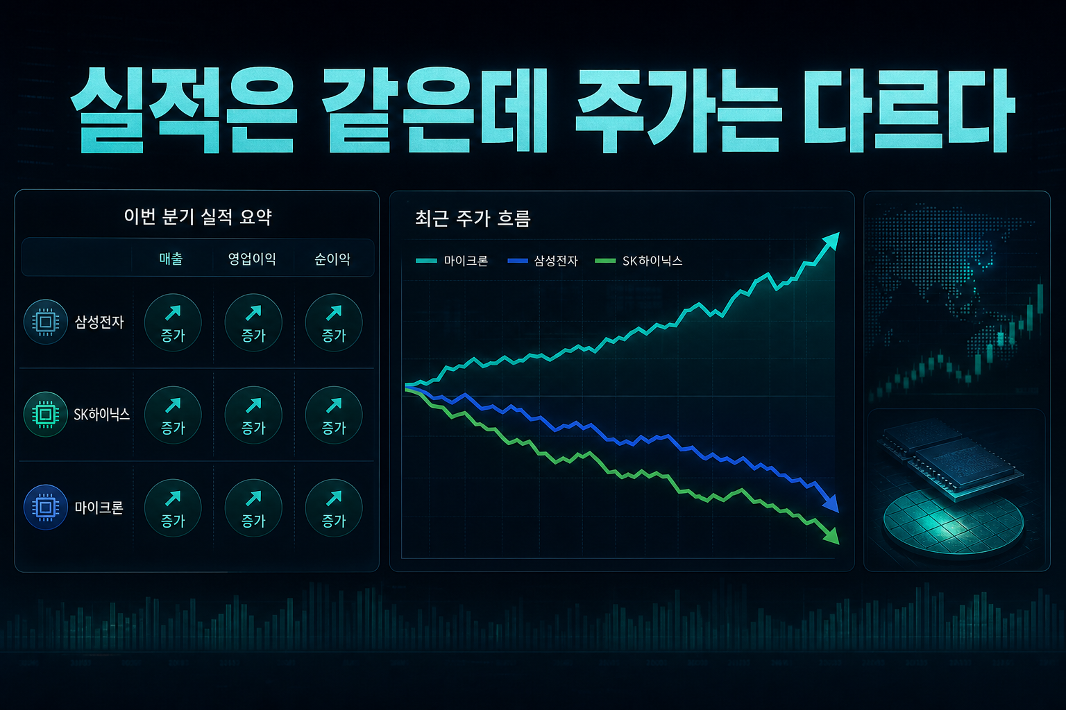 실적은 같은데 주가는 다르다