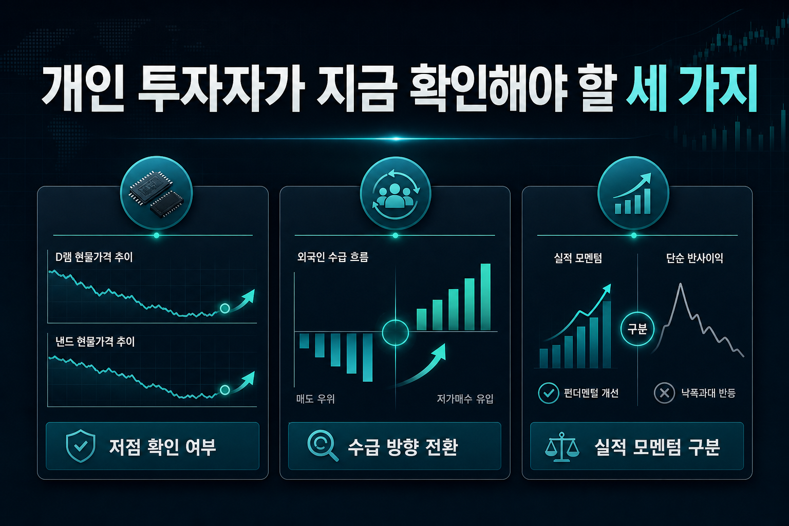 개인 투자자가 지금 확인해야 할 세 가지