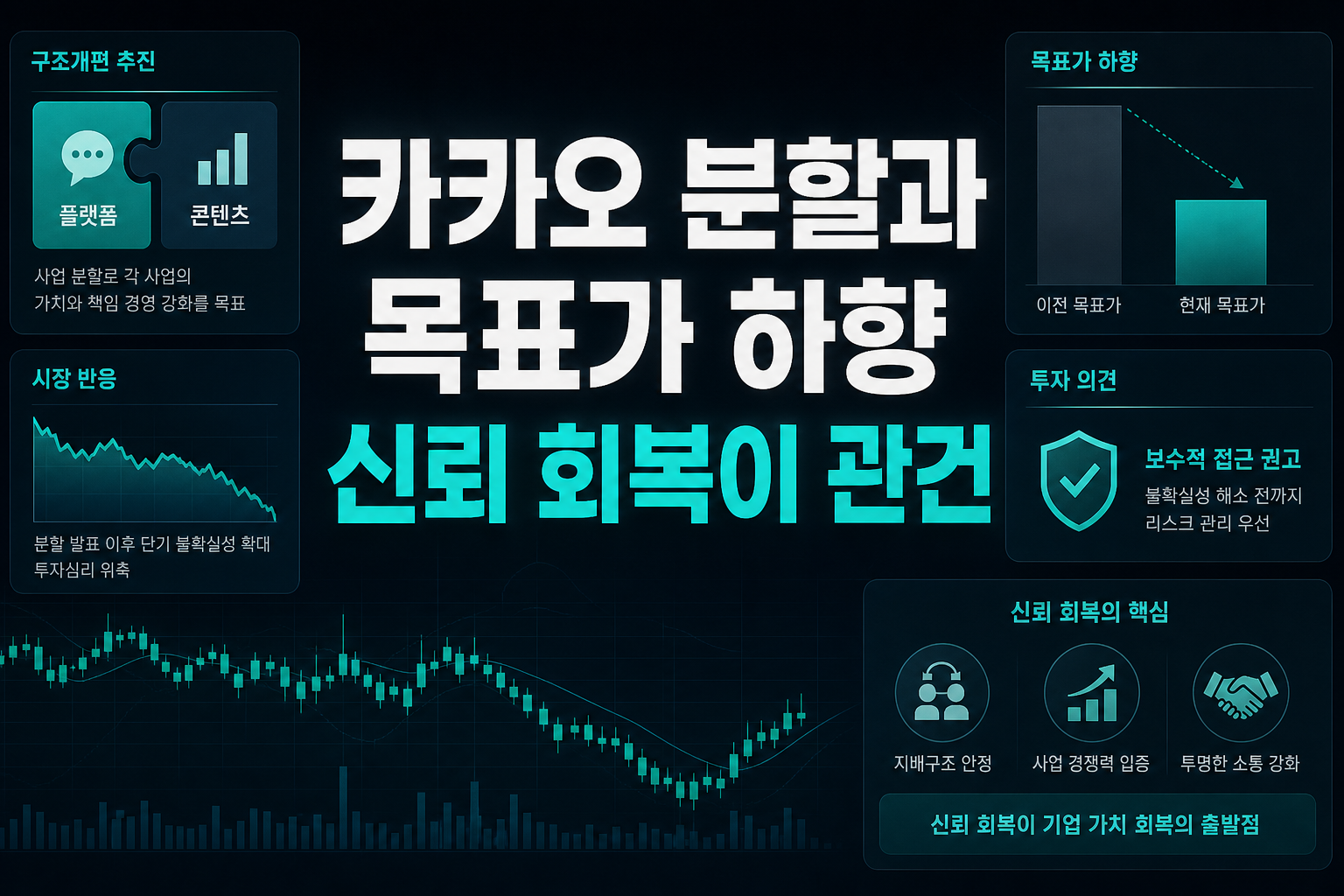 카카오 분할과 목표가 하향, 신뢰 회복이 관건