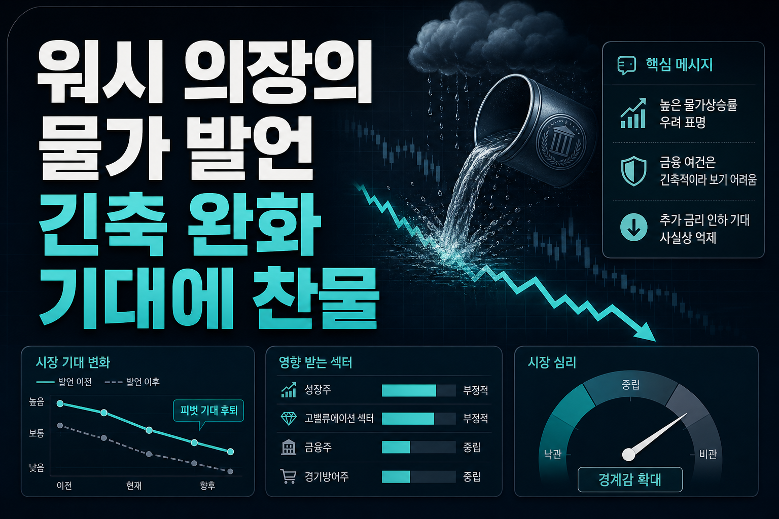워시 의장의 물가 발언, 긴축 완화 기대에 찬물