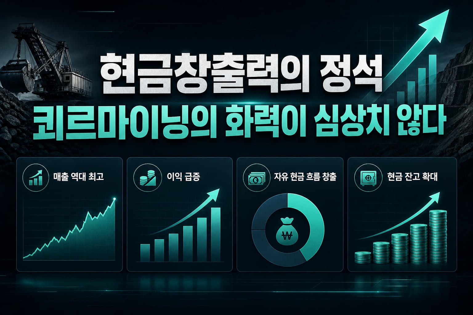 현금창출력의 정석, 쾨르마이닝의 화력이 심상치 않다