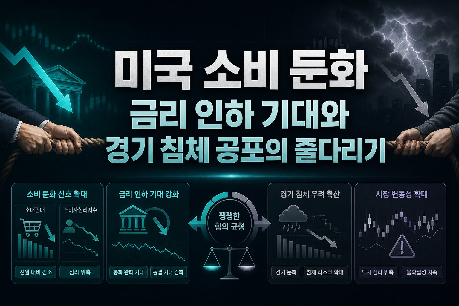 미국 소비 둔화, 금리 인하 기대와 경기 침체 공포의 줄다리기