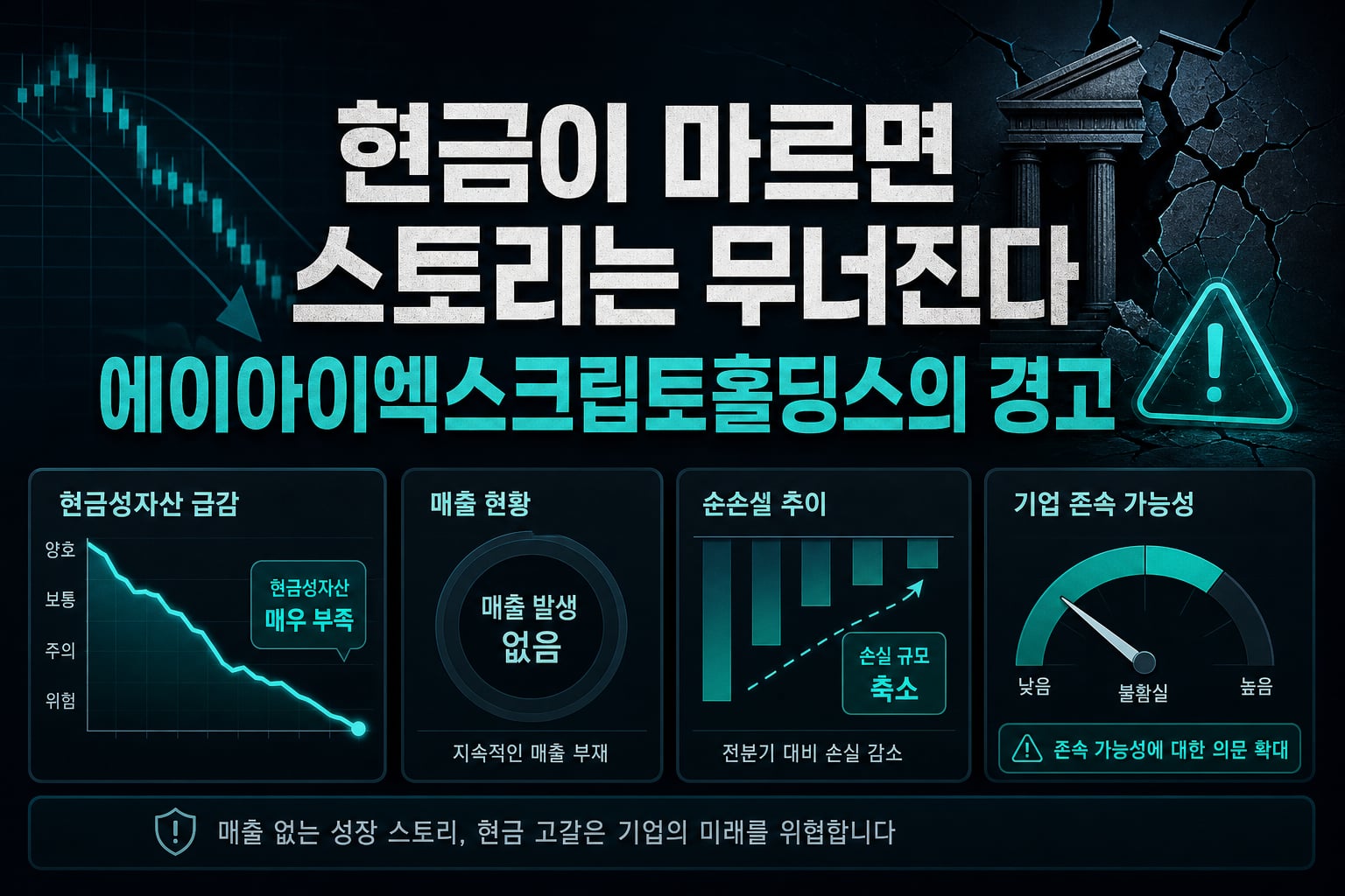 현금이 마르면 스토리는 무너진다, 에이아이엑스크립토홀딩스의 경고