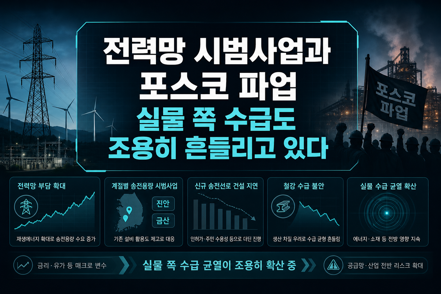 전력망 시범사업과 포스코 파업, 실물 쪽 수급도 조용히 흔들리고 있다