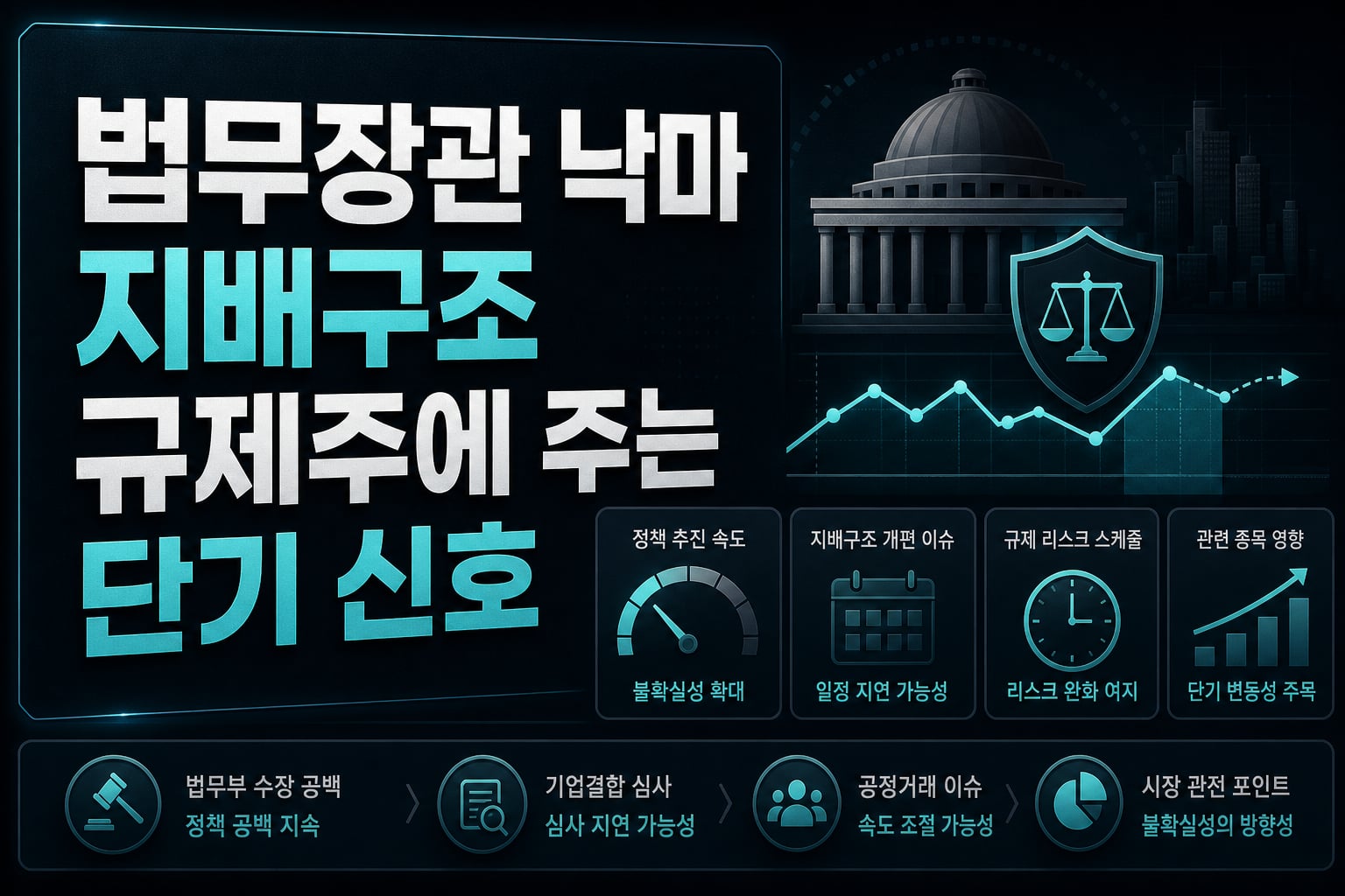 법무장관 낙마, 지배구조·규제주에 주는 단기 신호