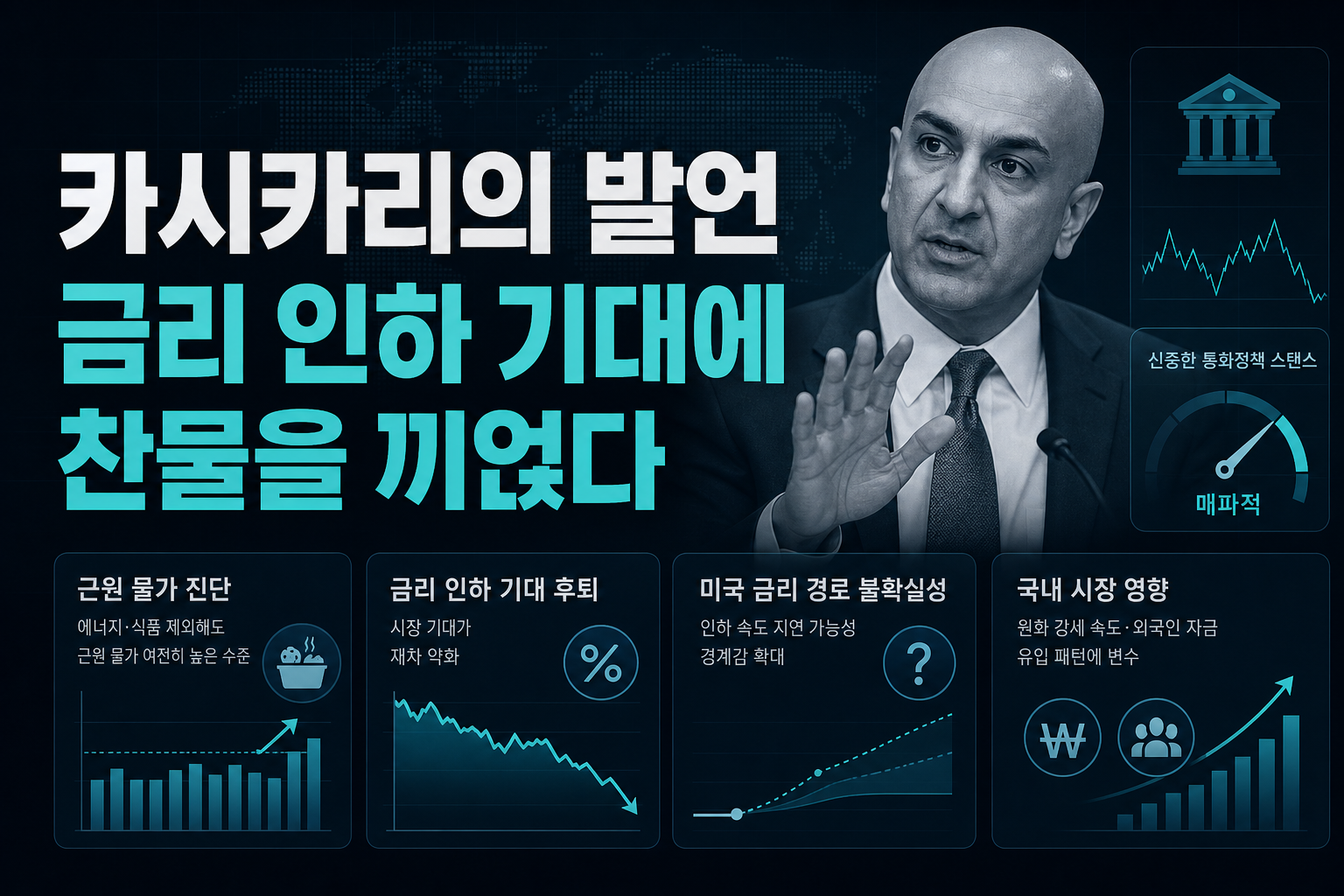 카시카리의 발언, 금리 인하 기대에 찬물을 끼얹다