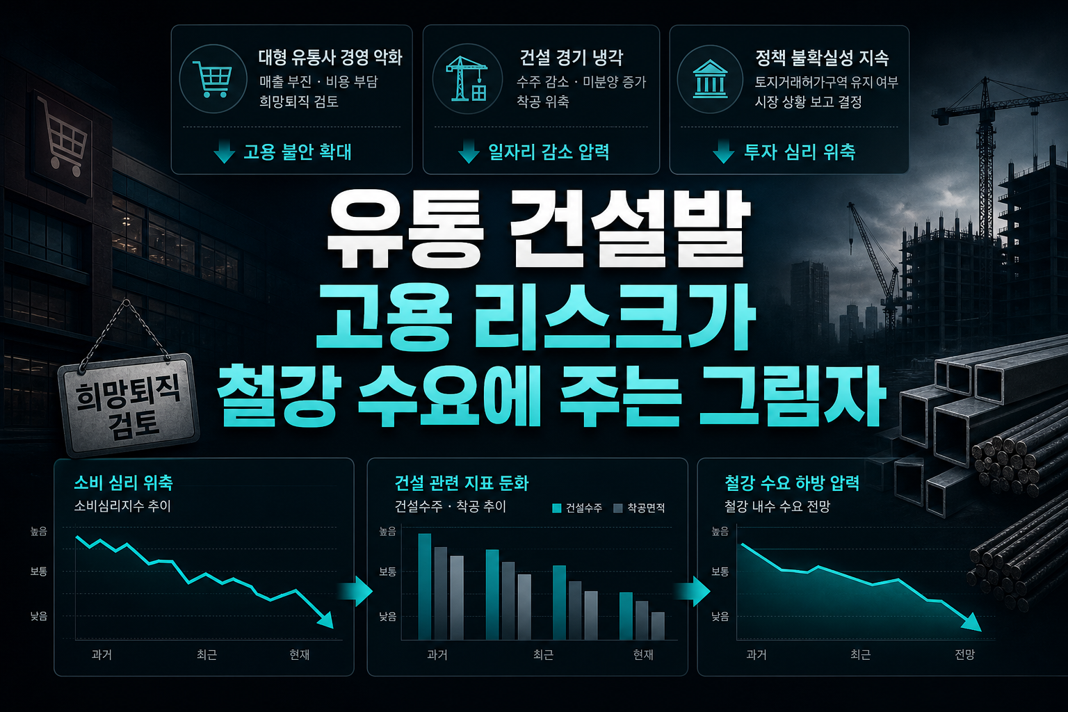 유통·건설발 고용 리스크가 철강 수요에 주는 그림자