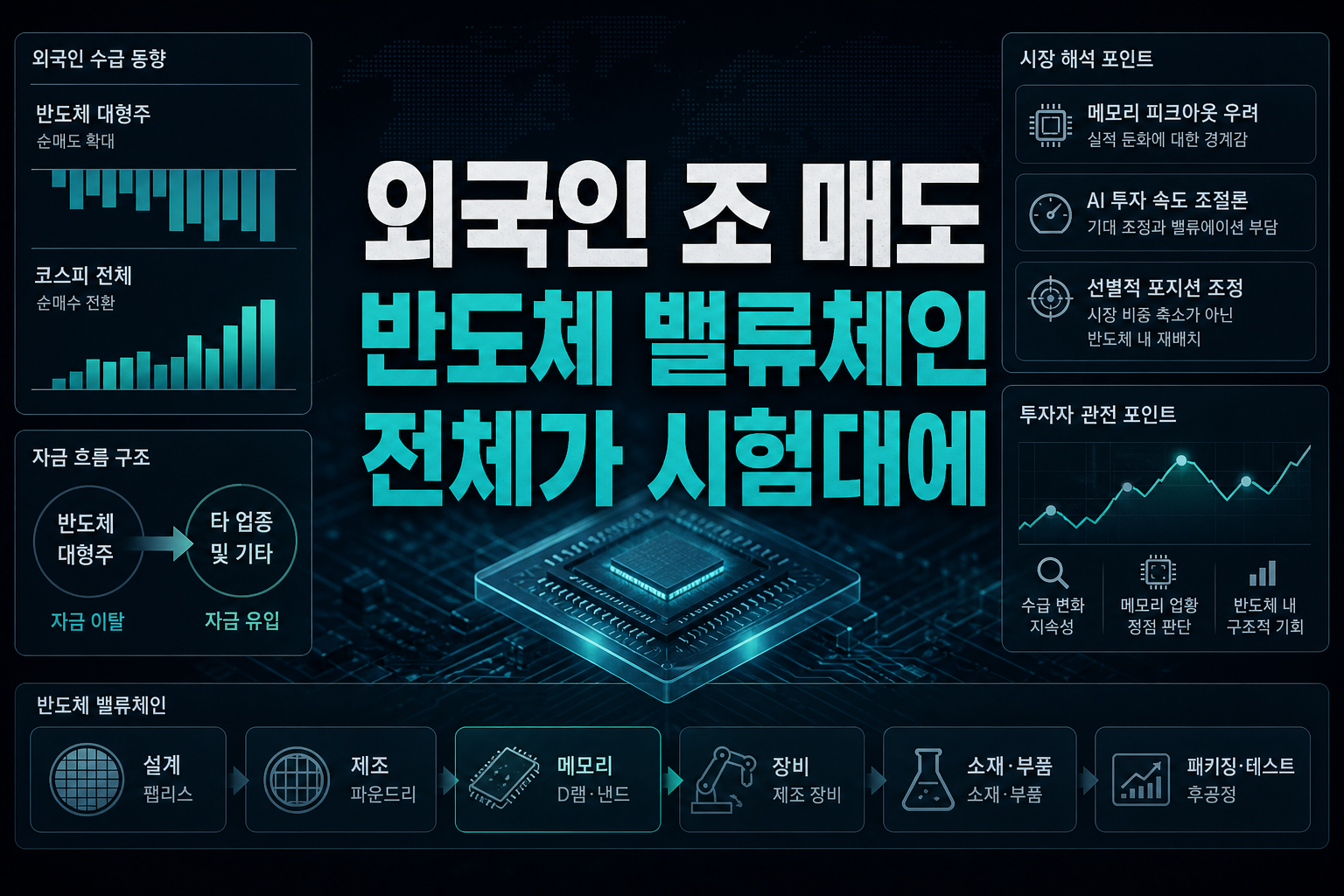 외국인 13조 매도, 반도체 밸류체인 전체가 시험대에