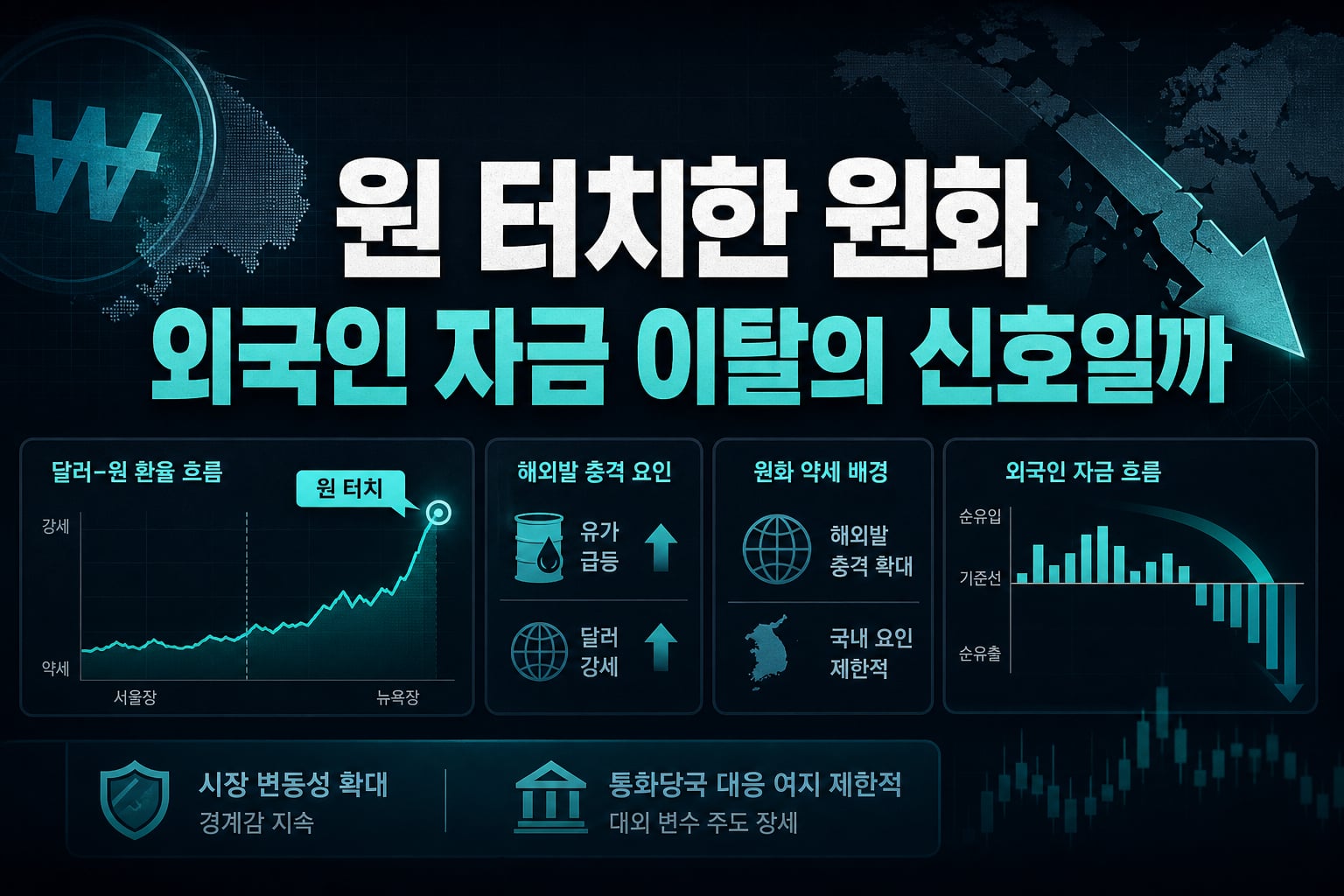1,350원 터치한 원화, 외국인 자금 이탈의 신호일까